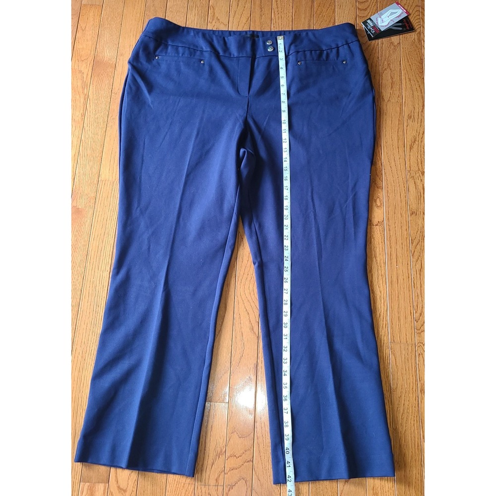 Rekucci NWT Womens Navy Blue Secret Figure Straight Leg Pants Size 24 ($89)